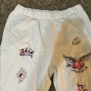 White Graphic Jogger Set